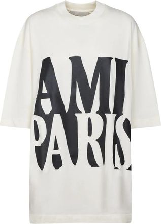 Ami Oversize Fit Korte Mouwen T-shirt - Dames - T-shirts - Wit - M - Katoen - Tops