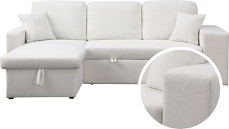 Habitat et Jardin Habitat Et Jardin - Sof&aacute; Rinconera Tela Bouclette Convertible/reversible axel - 3 Plazas - Blanco