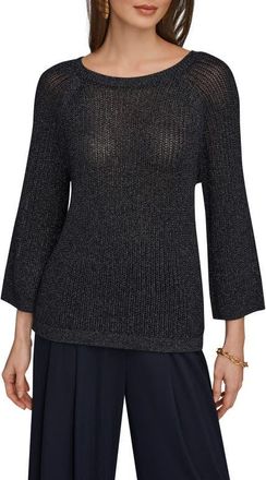 DKNY Metallic Sheer Sweater in Nightfall at Nordstrom, Size X-Small
