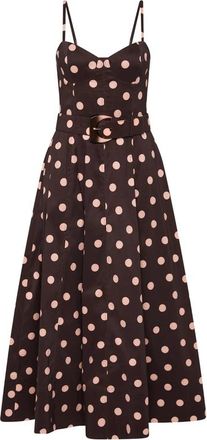Rebecca Vallance Polka Dot Belted Midi Dress