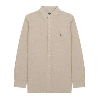 Ralph Lauren Featherweight Mesh Shirt Beige - Heren - Casual Overhemden - Beige - L - Katoen - Overhemden