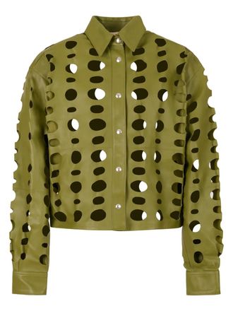 Marni cut-out leather shirt - Green