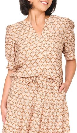 Gibsonlook Notch Neck Pullover Top in Mocha Shell at Nordstrom, Size Xx-Small