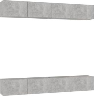 vidaXL Vidaxl - tv Cabinets 4 pcs Concrete Grey 100x30x30 cm Engineered Wood