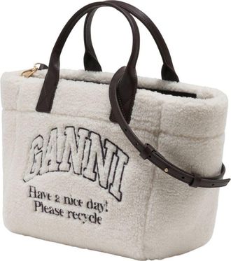 Ganni Womens Tote White Synthetic