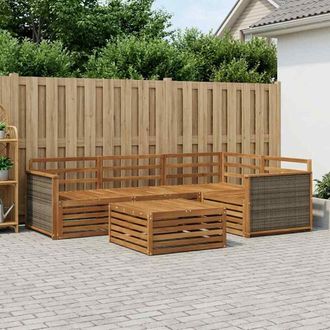 vidaXL Vidaxl Set Di Divani Da Esterno 5 Pz Naturale Legno Di Acacia Massello