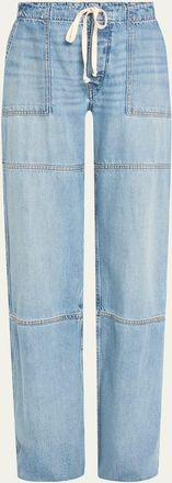 Re/Done Denim Drawstring Beach Pants