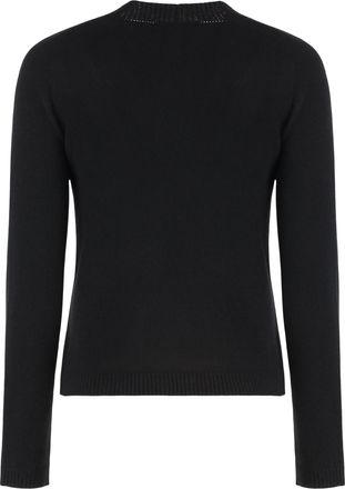 Max Mara Womens Crew Neck Wool And Cashmere Sweater Black