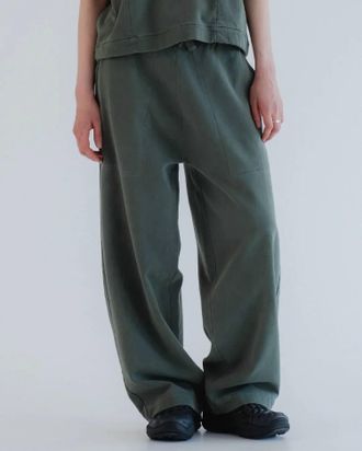 Eat Dust Reformer Twill Jersey Pants In Forest Green