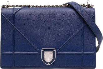 Dior Pre-owned Diorama Shoulder Bag - Dames - Vintage Schoudertas - Blauw - ONE Size - Leer - Vintage