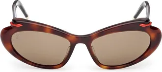 Christian Louboutin 56mm Geometric Sunglasses in Havana/gold/zeiss Brown at Nordstrom