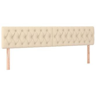 vidaXL Testiera 2 Pz Crema 90 X 7 X 78/88 Cm In Tessuto - Vidaxl