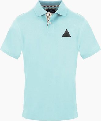 Aquascutum Mens Collared Neck Short Sleeve Polo Shirt - Blue - Size: 2X large