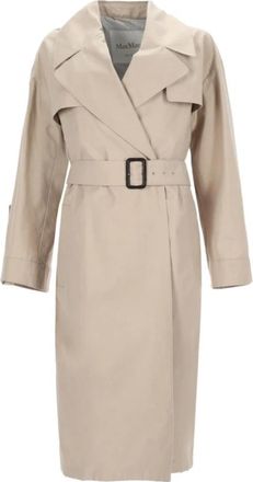 Max Mara The Cube Double-Breasted Trench Coat - Dames - Trenchcoats - Beige - 2XS - Katoen - Jassen