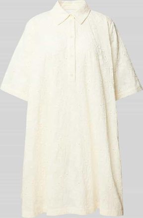 Jake*s Minikleid mit Lochstickerei in Ecru, Gr&ouml;&szlig;e 32