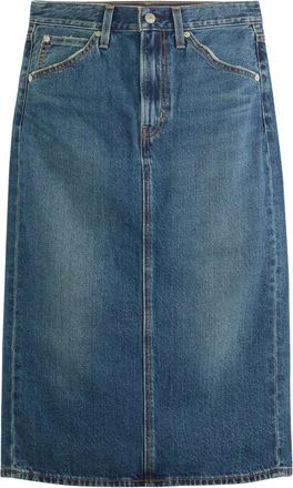 Levi's High Rise Back Slit Skirt - Dames - Spijkerrokken - Blauw - W26 - Katoen - Rokken