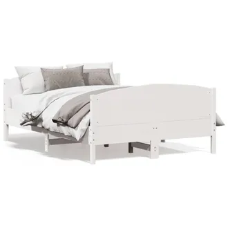 Berkfield Home Bed Frame Frame White 120x190 cm Small Double Solid Wood Pine
