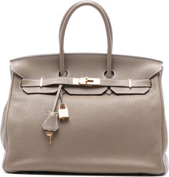 Herm&egrave;s Pre-owned Womens Togo Birkin Retourne 35 - Grey Leather - One Size