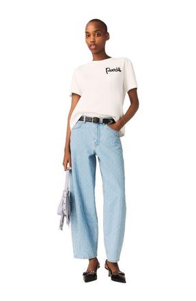 Maje T-shirt with embroidered Paris logo in White at Nordstrom, Size X-Small