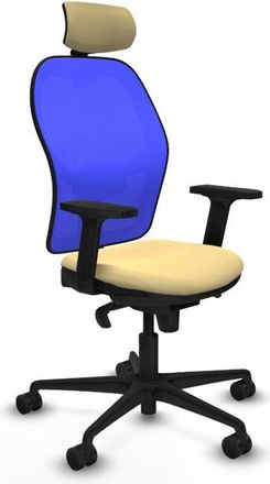 Piqueras y Crespo Piqueras Y Crespo - Jorquera Sincro Malla Azul Similpiel Crema Brazos 2d Base Nailon Cabecero 2d Ruedas 65mm Nailon