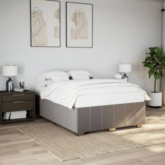 vidaXL Cama Sin Colch&oacute;n Tela Gris Taupe 140x200 Cm Vidaxl