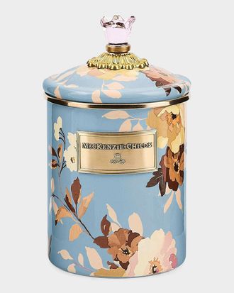 MacKenzie-Childs Wild Rose Slate Medium Canister