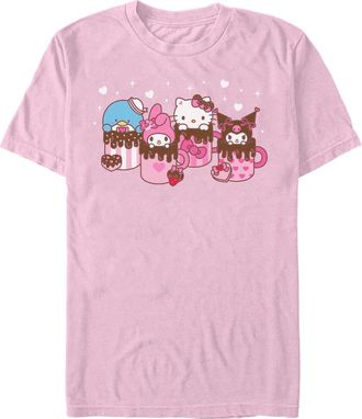 Hello Kitty Mens Hello Kitty Lovely Mug Friends T Shirt in Blossom at Nordstrom, Size Xxx-Large
