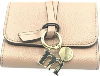 Chlo&eacute; Pre-owned Alphabet Trifold Wallet - Dames - Vintage Accessoires - Beige - ONE Size - Leer - Vintage