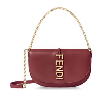 Fendi Handbags, female, Red, Size: ONE SIZE Fendigraphy Wallet on Chain