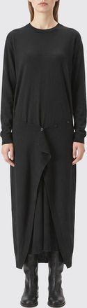Christophe Lemaire Abito midi in maglia con design asimmetrico e spalle cadute