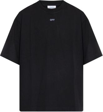Off-white T-Shirts, male, Black, Size: S T-shirt with logo