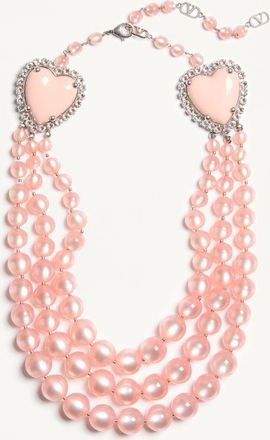 Valentino Garavani Collana Coeur Hyperbole In Metallo, Resina E Cristalli Donna ROSA UNI