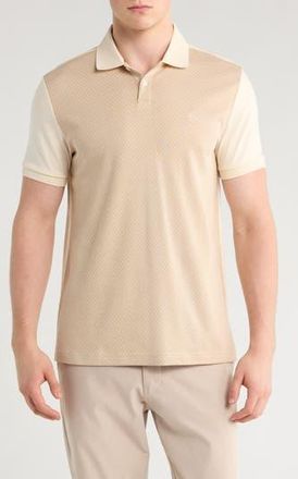Original Penguin Geometric Jacquard Cotton Jersey Polo in Birch at Nordstrom Rack, Size Xx-Large