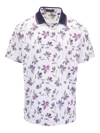 G/Fore floral-print polo shirt - men - Polyester/Elastane - L - White