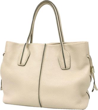 Tod's Beige Leather Tote Bag (Pre-Owned)