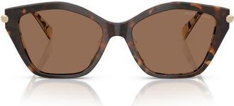 Michael Kors 52mm Catskills Gradient Irregular Sunglasses in Dark/Cream Tortoise /Brown at Nordstrom