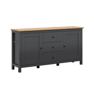 Petits Meubles Buf&eacute; 2 puertas 3 cajones paneles de mdf y de melamina gris antracita