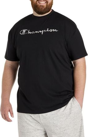 Champion Big & Tall Crackle Tonal Script T-Shirt in Black at Nordstrom, Size 4X Big