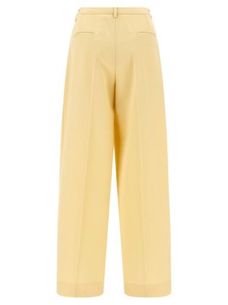 Jil Sander Pleated Wool Trousers - Yellow