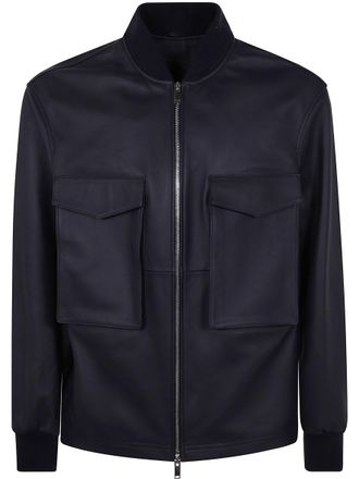 DESA 1972 Leather Patch Pocket Bomber Jacket