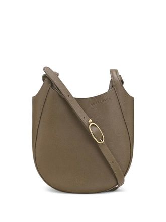 Longchamp small Le Foulonné grained leather cross body bag - Green