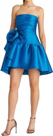 Theia Collins Ruffle Cocktail Dress In Pacifica