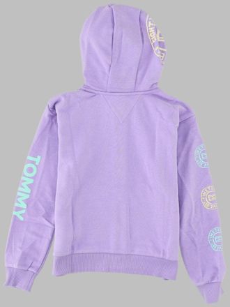 Tommy Hilfiger Snap-Front Overprint Organic Cotton Hoodie - Purple