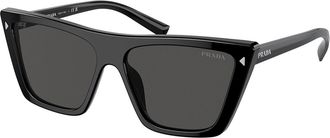 Prada PR 21ZSF Asian Fit 1AB5S0 Womens Sunglasses Black Size 56