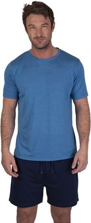 Light & Shade LSSET032 Mens Crew Neck T-shirt and Short Pyjama Set, Blue, XXL