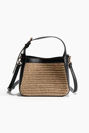 H&M Straw-detail Crossbody Bag in Beige/black at Nordstrom