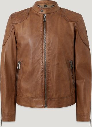 Belstaff Legacy Outlaw Jacket Mens Hand Waxed Leather Cork Size UK 36