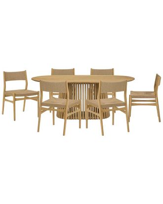Armen Living Pasadena Erie 7Pc Oval Dining Set