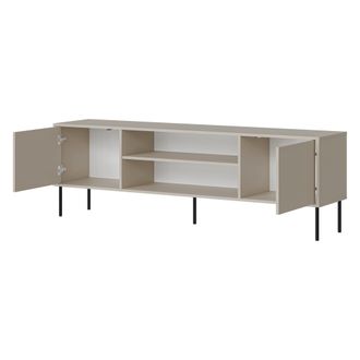Dmora Mueble Para Tv Rainerio, Un Estante, 2 Puertas, Con Patas De Metal, 4180x40x60h Cm Beige