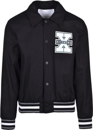 John Richmond Black Cotton College Jacket